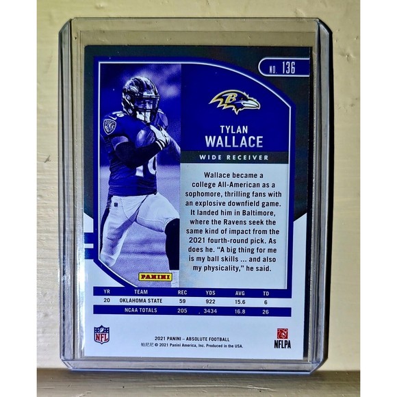 Tylan Wallace 2021 Panini NFL Absolute Rookie Football #136 Card - Picture 2 of 2
